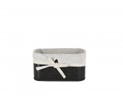 Корзина H&S 24X14X12cm, черная, с подкладкой, из бамбука