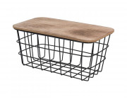 Корзина металлическая с крышкой мдф 26X15X12 см