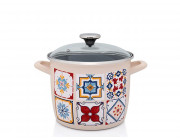 Кастрюля эмалированная Imperial 20cm, 5.1l, крышка стекло