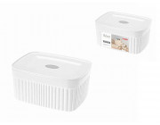 Лоток для хранения Econova Velvet 0.9l, 15Х11.5Х7cm, с крышкой, белый