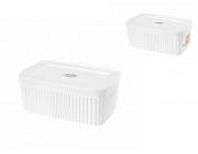 Лоток для хранения Econova Velvet 2.5l, 23X15X9cm, с крышкой, белый