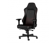 Игровое кресло Noblechairs Hero, Натуральная кожа, Черный | Красный