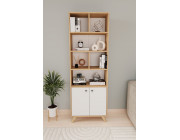 Книжный шкаф с 8 отделениями Smyrna Nex Home 64 x 30 x 187 см, Дуб/Белый