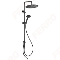 Bara dus set Ferro NP47-BL inox/rotunda negru
