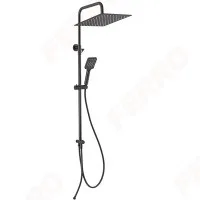 Bara dus set Ferro NP48 inox/patrata negru