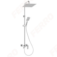 Set Baterie Ferro BAQ13U + bara dus NP80 patrata/inox Set Baterie Ferro BAQ13U + bara dus NP80 patrata/inox