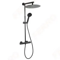 Set Baterie termostatica Ferro TRV7U-BL + bara dus NP75 (negru) Set Baterie termostatica Ferro TRV7U-BL + bara dus NP75 (negru)