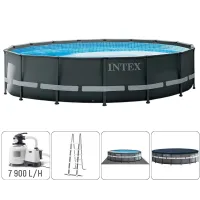 INTEX Бассейн ULTRA XTR FRAME 549x132cm, 26423Л, металлический каркас, с фильтрующим насосом, с фильтрующим насосом
