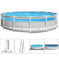 INTEX Бассейн PRISM FRAME CLEARVIEW 427х107см, 12706Л, металлический каркас, с фильтрующим насосом