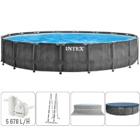 INTEX Бассейн GREYWOOD PRISM FRAME PREMIUM 549х122см, 24311Л, металлический каркас, с фильтрующим насосом