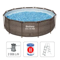 Bestway Бассейн STEEL PRO MAX Round Rotang 366×100 см, 9150Л, металлический каркас