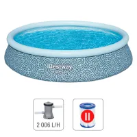 Bestway Надувной бассейн Fast Set с фильтрующим насосом, 396х84 см, 7340 Л