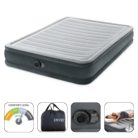 INTEX Надувная кровать “Velur Comfort-Plush” 152x203x33 см, встр.нас. 220В, до 272 кг INTEX Надувная кровать “Velur Comfort-Plush” 152x203x33 см, встр.нас. 220В, до 272 кг