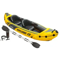 INTEX Надувной каяк «Explorer K2» с веслами и насосом, 312x91x51 см, до 180 кг INTEX Надувной каяк «Explorer K2» с веслами и насосом, 312x91x51 см, до 180 кг
