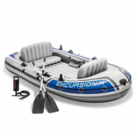 INTEX Надувная лодка “Excursion 4” с веслами и насосом, 315x165x43 см, до 500 кг INTEX Надувная лодка “Excursion 4” с веслами и насосом, 315x165x43 см, до 500 кг