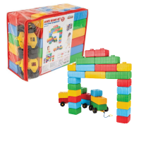 Set de cărămizi mari de construcție cu roți (43 piese) Set de cărămizi mari de construcție cu roți (43 piese)