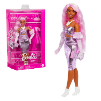 Кукла Barbie «Модница в глянцевом розовом платье»