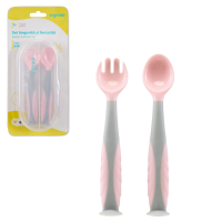 Set lingurita si furculita U-Grow, roz Set lingurita si furculita U-Grow, roz