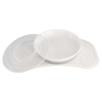 Set anti-alunecare cu farfurie Twistshake Click-Mat, alb Set anti-alunecare cu farfurie Twistshake Click-Mat, alb