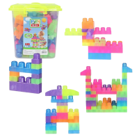 Set de construcție Găleată cu blocuri neon „Play Blox”, 83 piese Set de construcție Găleată cu blocuri neon „Play Blox”, 83 piese