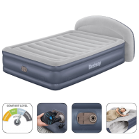 Bestway Надувной матрас со встроенным электронасосом 220 V и изголовьем, 229х152х84см Bestway Надувной матрас со встроенным электронасосом 220 V и изголовьем, 229х152х84см