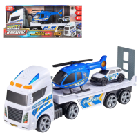 Transportor de poliție Teamsterz cu elicopter și mașină Transportor de poliție Teamsterz cu elicopter și mașină
