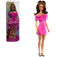 Кукла Barbie «Модница с каштановыми волнистыми волосами и розовым платье»
