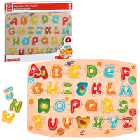 Puzzle din lemn cu buton „Alfabet” Puzzle din lemn cu buton „Alfabet”