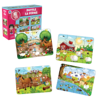 Пазл 4 в 1 «Животные на ферме», (рум.), Smile Games