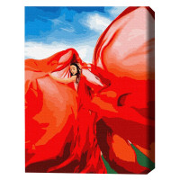 Картина по номерам 40*50 см (без упаковки) PREMIUM — Женщина в красном