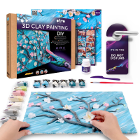 Объемная 3D картина из воздушного пластилина Air Clay 30×40 см — Ветви цветущего миндаля Объемная 3D картина из воздушного пластилина Air Clay 30×40 см — Ветви цветущего миндаля