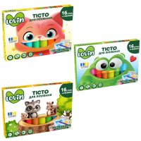 Тесто для лепки Play dough, 16 цветов + 2 бонусных х 15г, 3 модели Тесто для лепки Play dough, 16 цветов + 2 бонусных х 15г, 3 модели