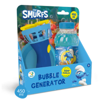 Mașină automată pentru baloane de săpun „Ștrumfii” 450 ml Mașină automată pentru baloane de săpun „Ștrumfii” 450 ml