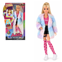 #01 Păpușă fashion cu haină pufoasă, 29 cm