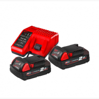 M18NRG-202 Комплект литий-ионных аккумуляторов 18 В 2,0 Ач x 2 и зарядное устройство MILWAUKEE 4933459213 M18NRG-202 Комплект литий-ионных аккумуляторов 18 В 2,0 Ач x 2 и зарядное устройство MILWAUKEE 4933459213