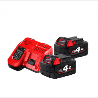M18NRG-402 Комплект литий-ионных аккумуляторов 18 В 4,0 Ач x 2 и зарядное устройство MILWAUKEE 4933459215 M18NRG-402 Комплект литий-ионных аккумуляторов 18 В 4,0 Ач x 2 и зарядное устройство MILWAUKEE 4933459215