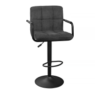 Барный стул SB-042 Velvet Dark Grey + Black Legs