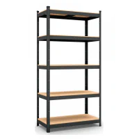 Raft metalic de depozitare Nex Budget 2000x1000x400 mm, 5 rafturi MDF, antracit