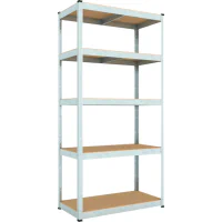 Raft metalic de depozitare Nex Budget 2000x1000x450 mm, 5 rafturi MDF, galvanizat