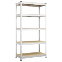 Raft metalic de depozitare Nex Budget 2200x1100x400 mm, 5 rafturi MDF, galvanizat
