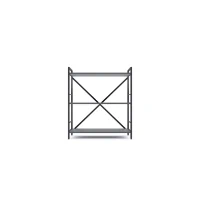 Cтеллаж Nex Loft 900x800x400 мм, 3 полки, ЛДСП, Антрацит/ Антрацит