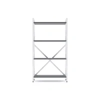 Стеллаж Nex Loft 1100x600x240 мм, 4 полки, ЛДСП, Белый / Антрацит