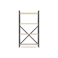 Стеллаж Nex Loft 1100x600x240 мм, 4 полки, ЛДСП, Антрацит / Дуб Артизан