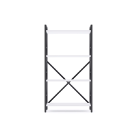 Стеллаж Nex Loft 1100x600x240 мм, 4 полки, ЛДСП, Антрацит / Белоснежный