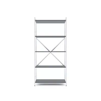 Стеллаж Nex Loft 1700x800x350 мм, 5 полок, ЛДСП, Белый / Антрацит Стеллаж Nex Loft 1700x800x350 мм, 5 полок, ЛДСП, Белый / Антрацит