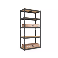 Raft metalic de depozitare Nex Budget 1800x600x400 mm, 5 rafturi MDF, antracit