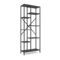 Стеллаж Nex Loft Cascade 1780x700x300 мм, 7 полок, ЛДСП, Антрацит / Антрацит