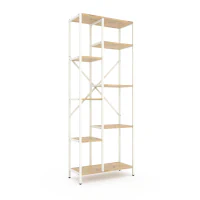 Стеллаж Nex Loft Cascade 1780x700x300 мм, 7 полок, ЛДСП, Белый / Дуб Артизан