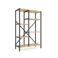 Стеллаж Nex Loft Cascade 1090x700x300 мм, 5 полок, ЛДСП, Антрацит / Дуб Артизан