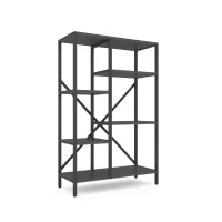 Стеллаж Nex Loft Cascade 1090x700x300 мм, 5 полок, ЛДСП, Антрацит / Антрацит